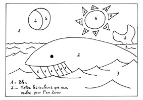 carte postale de La Baleine qui dit Vagues
